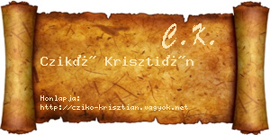 Czikó Krisztián névjegykártya