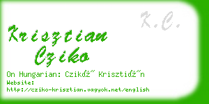 krisztian cziko business card